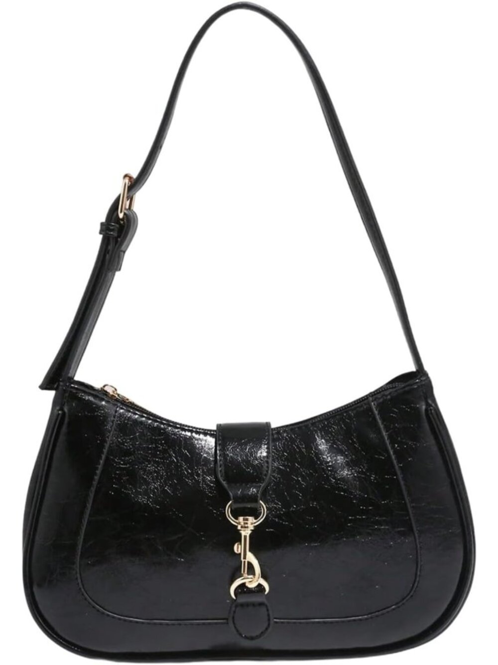 Vintage Retro Zipper Shoulder Bag | Elegant Underarm Purse for Women